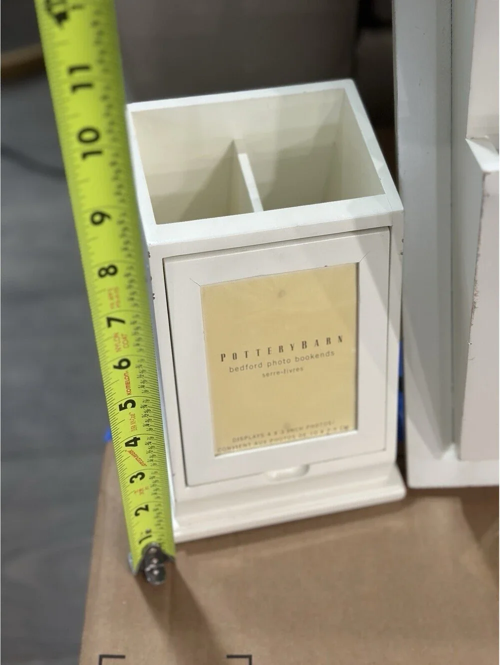 Pottery Barn Wood Letter Bin And Pop Photo Book End